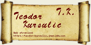 Teodor Kursulić vizit kartica